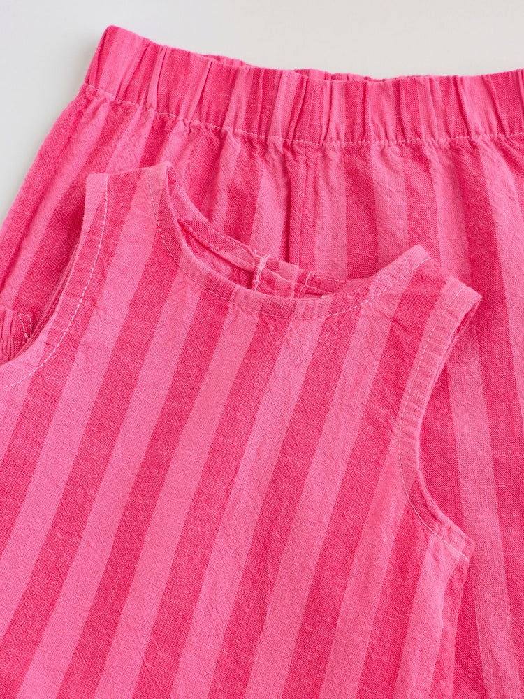 Red Stripe Baby Woven Top and Trousers Set 2 Piece (0mths-2yrs)