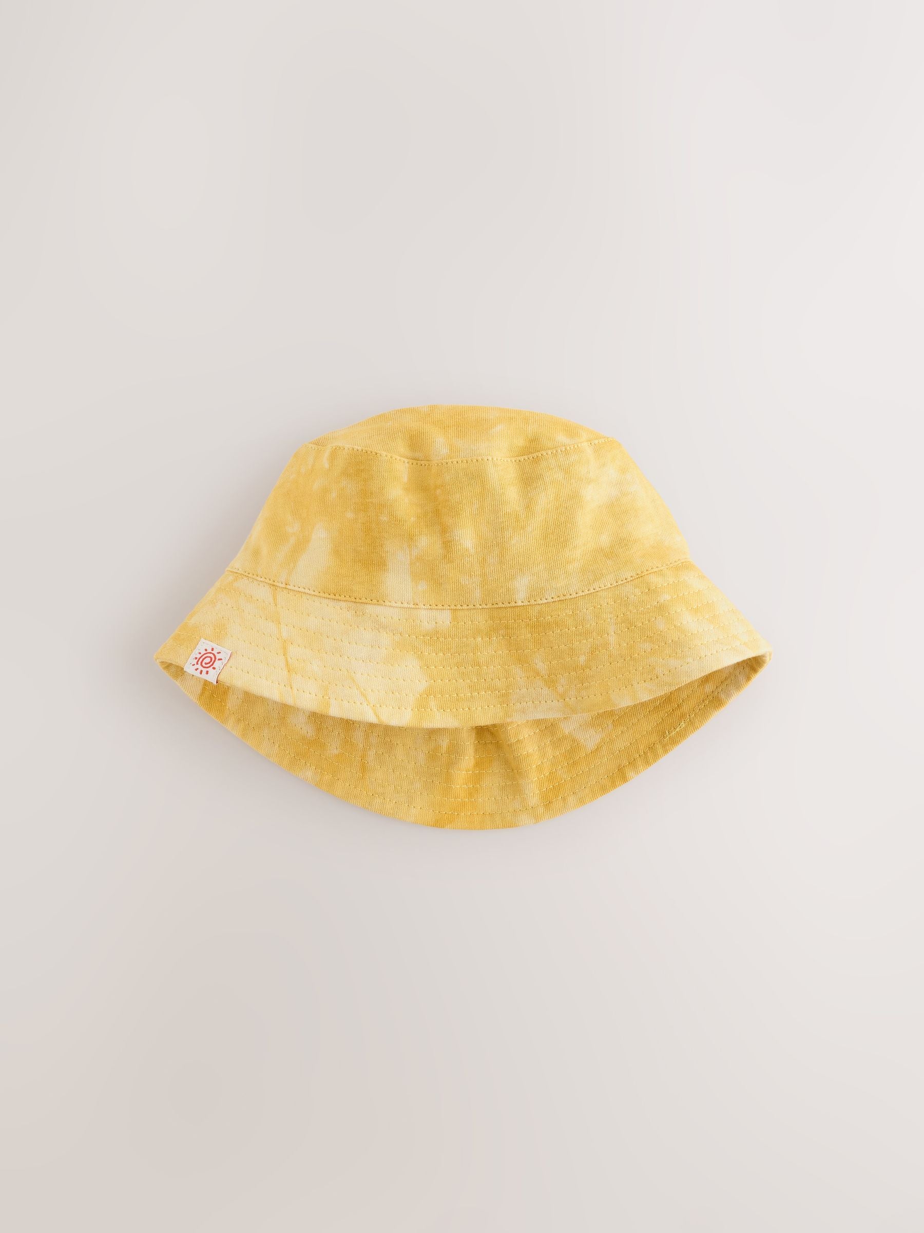 Orange Embroidered and Yellow Tie Dye Baby Bucket Hats 2 Pack - Size 50cm (First Size)