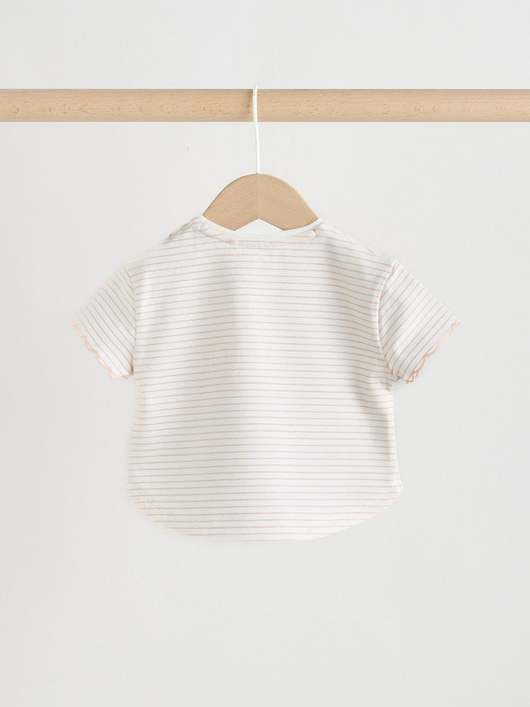 Ecru Short Sleeve Baby Tops and Wide Leg Leggings Set 2 Piece (0mths-2yrs)