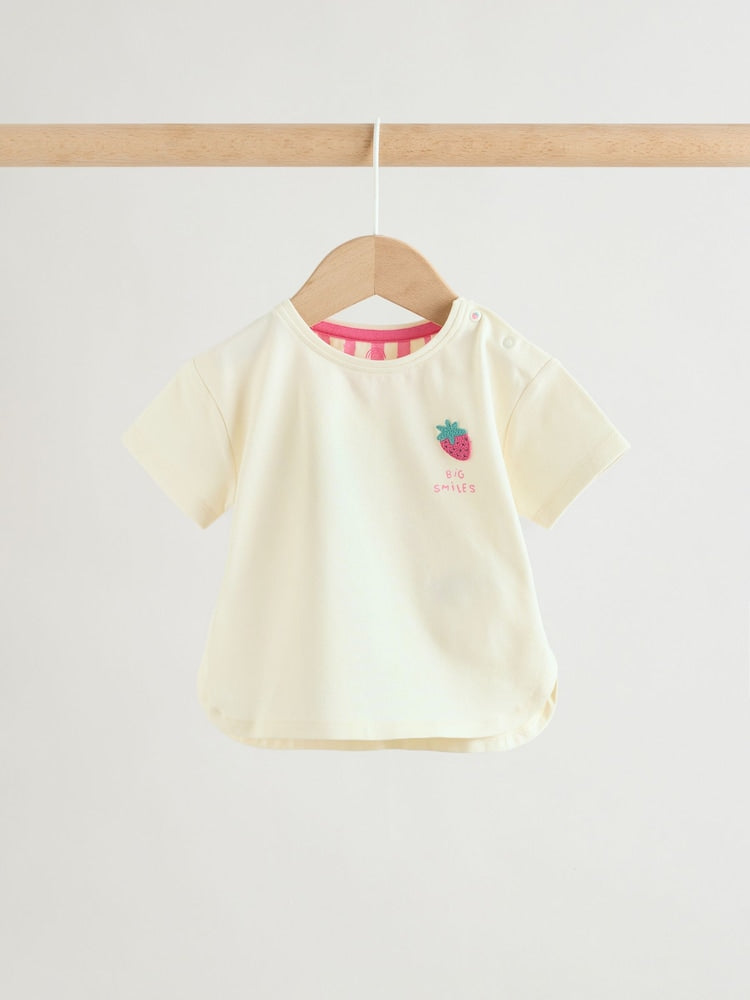White Berry Short Sleeve Baby Top and Leggings 2 Piece Set (0mths-2yrs)