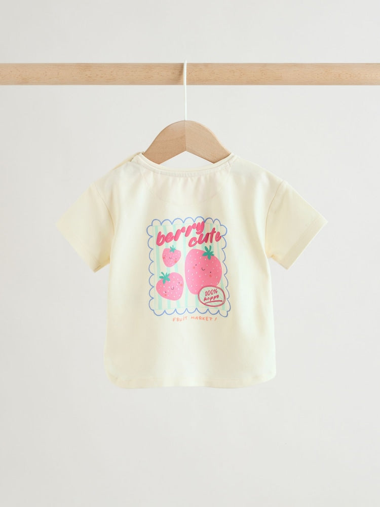 White Berry Short Sleeve Baby Top and Leggings 2 Piece Set (0mths-2yrs)