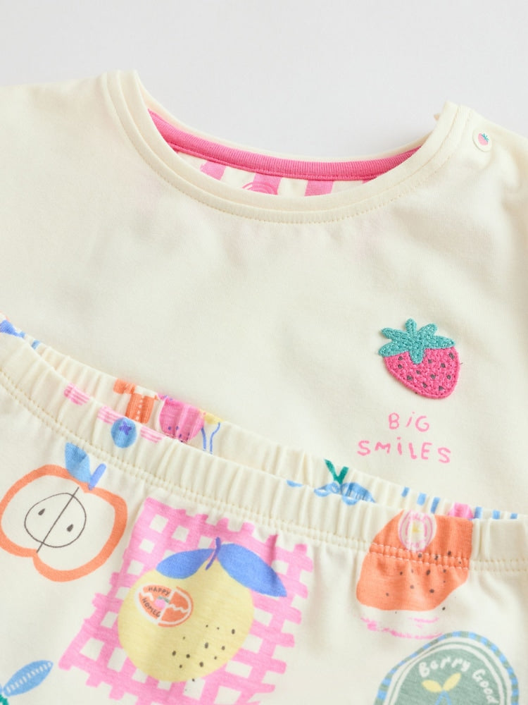 White Berry Short Sleeve Baby Top and Leggings 2 Piece Set (0mths-2yrs)