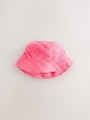 Pink/Orange Fluro Towelling Baby Bucket Hat 2 Pack - Size 50cm (First Size)