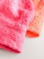 Pink/Orange Fluro Towelling Baby Bucket Hat 2 Pack - Size 50cm (First Size)