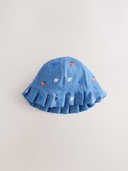 Blue and Red Embroidered Strawberry Baby Bucket Hats 2 Pack - Size 50cm (First Size)