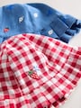 Blue and Red Embroidered Strawberry Baby Bucket Hats 2 Pack - Size 50cm (First Size)