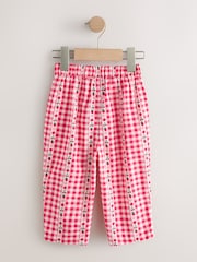 Pink/ Red Gingham Pullon Trousers (3mths-7yrs)