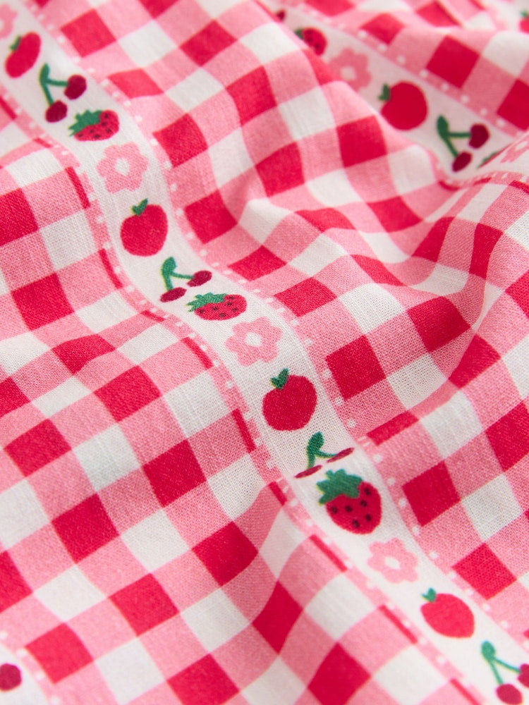 Pink/ Red Gingham Pullon Trousers (3mths-7yrs)