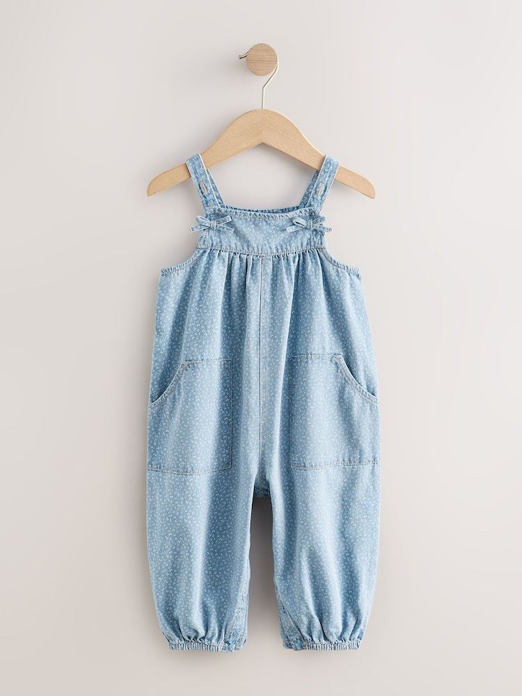 Blue Floral Ditsy Denim Jumpsuit (3mths-7yrs)