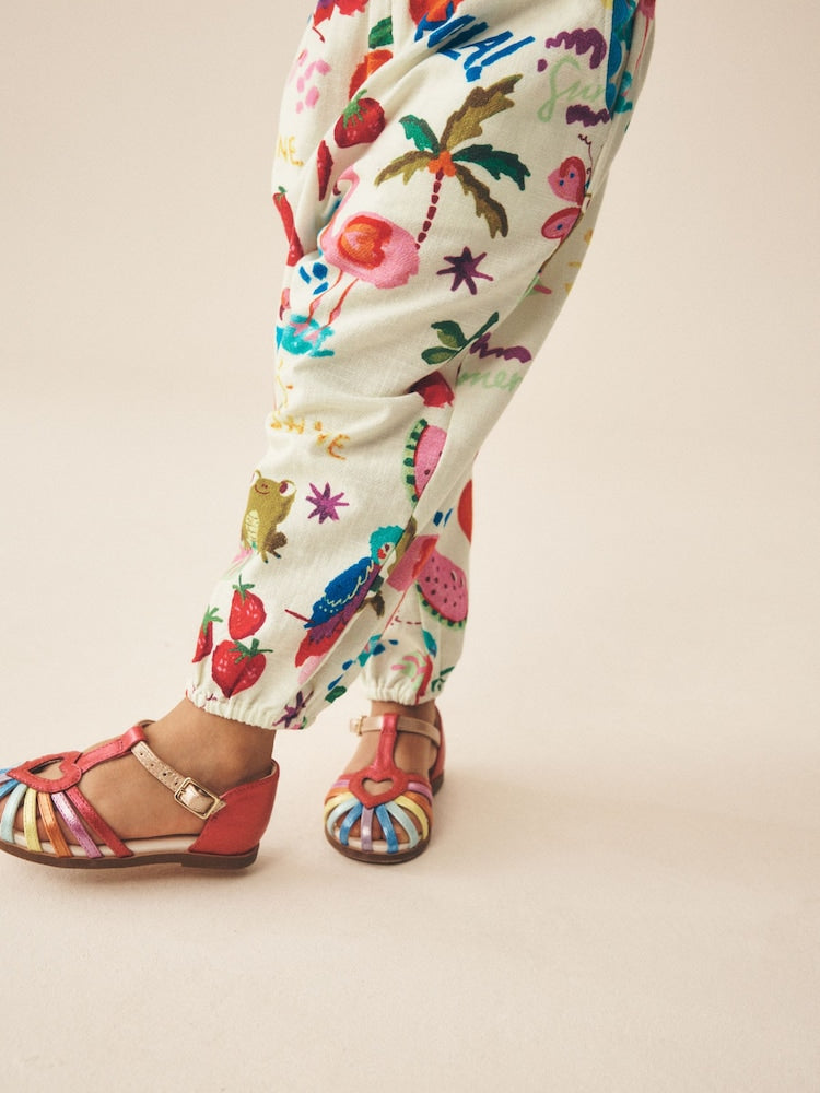 Bright Summer Tropical Print Top & Cuffed Trousers Set (3mths-7yrs)