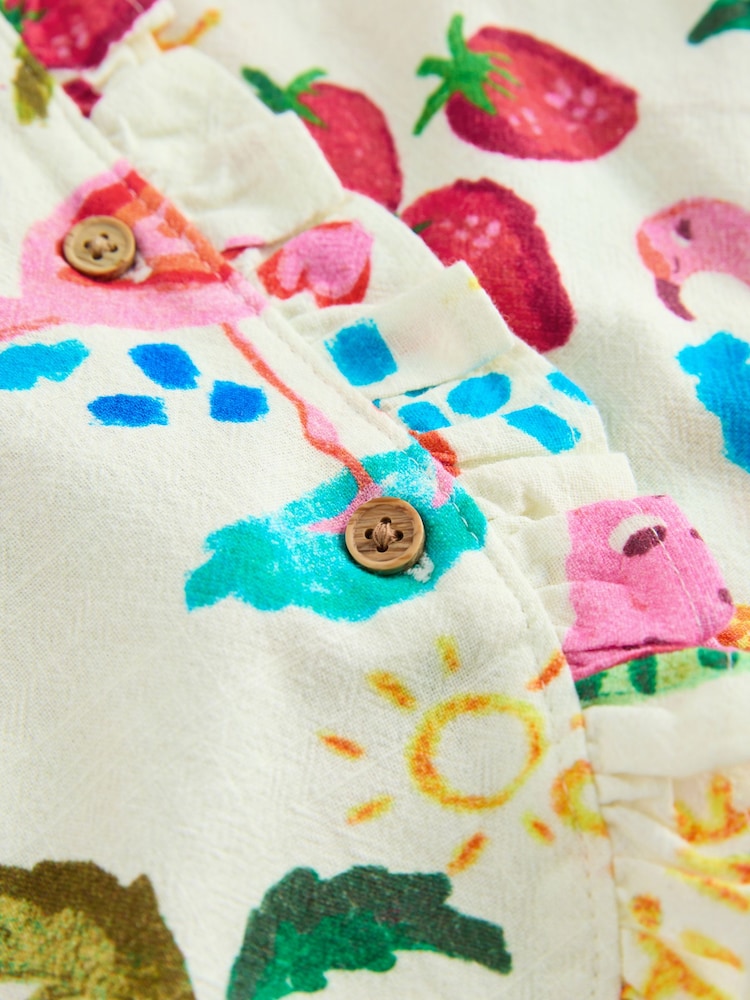 Bright Summer Tropical Print Top & Cuffed Trousers Set (3mths-7yrs)