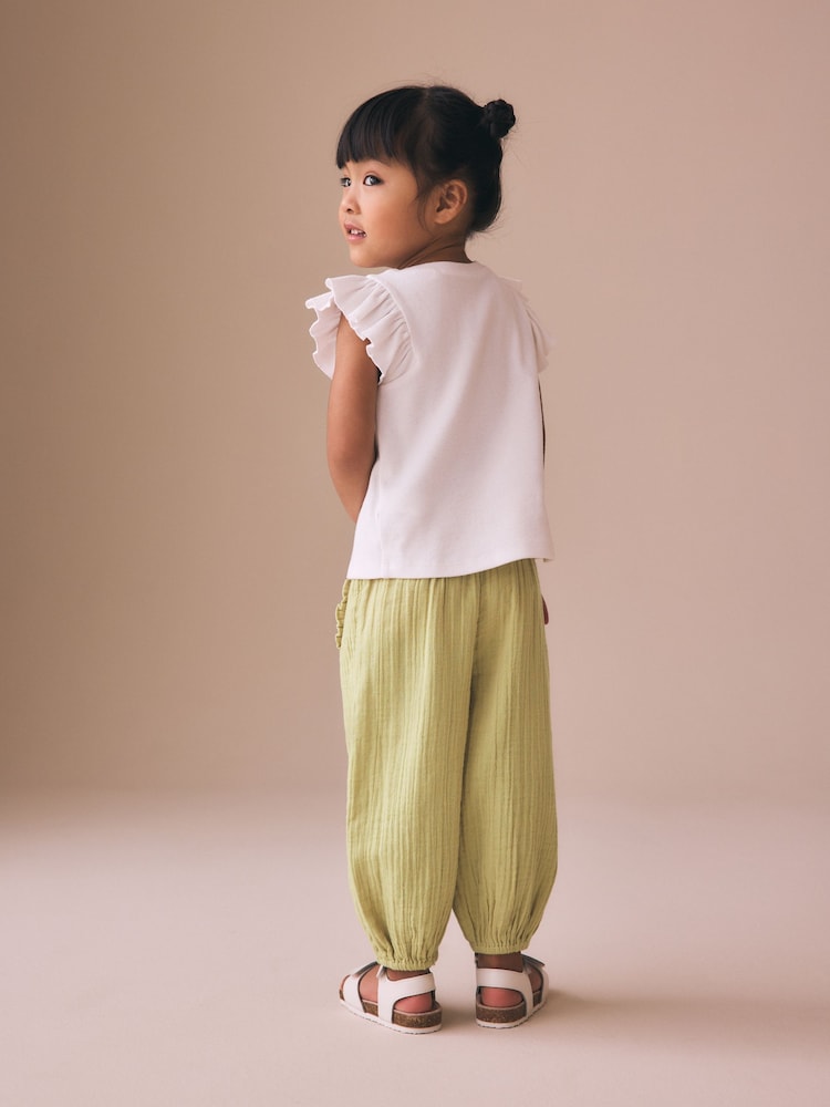 Khaki Green Pull On Trousers (3mths-7yrs)