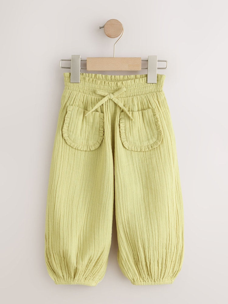Khaki Green Pull On Trousers (3mths-7yrs)