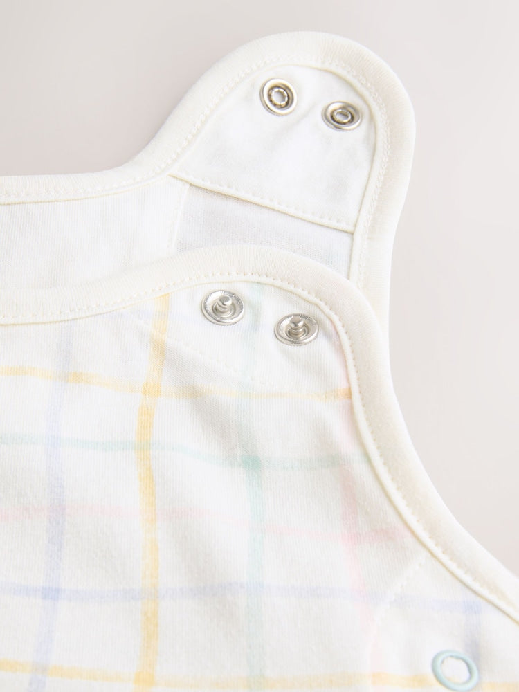 Neutral Pastel Grid 0.5 Tog Sleeveless Baby Sleep Bag