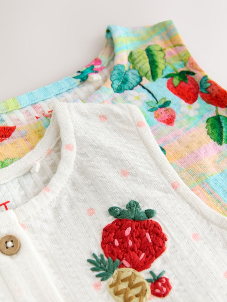 Red/Green Strawberry Vest and Shorts Set 2 Pack (3mths-7yrs)