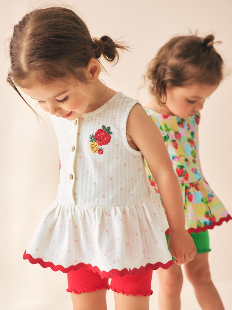 Red/Green Strawberry Vest and Shorts Set 2 Pack (3mths-7yrs)