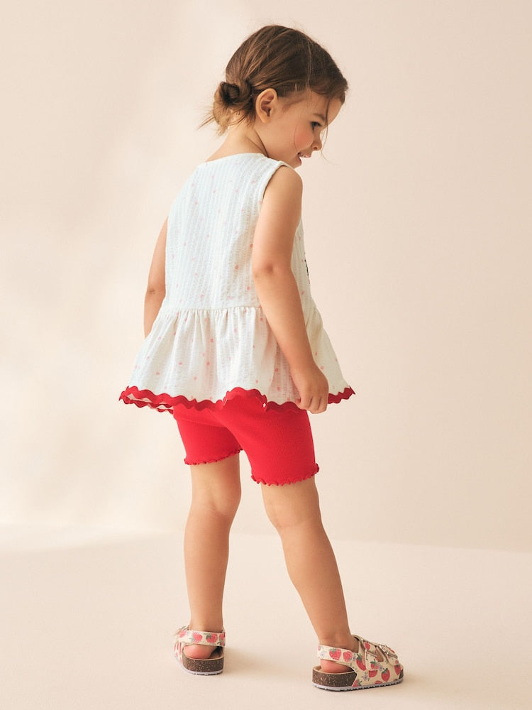 Red/Green Strawberry Vest and Shorts Set 2 Pack (3mths-7yrs)
