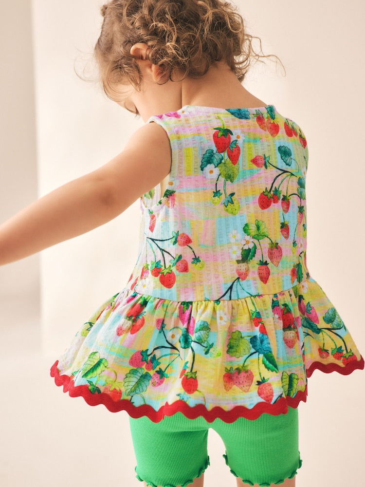 Red/Green Strawberry Vest and Shorts Set 2 Pack (3mths-7yrs)