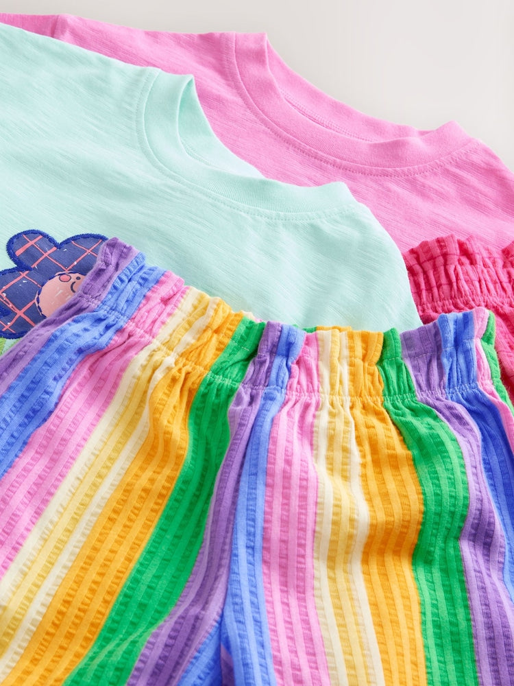 Pink Rainbow Top & Trousers Set 2 Pack (3mths-7yrs)