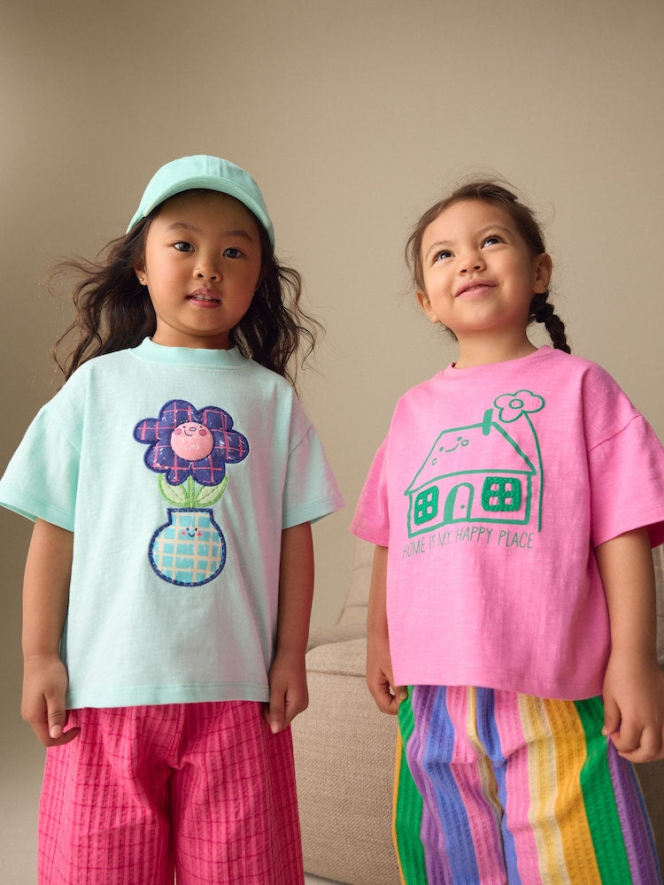 Pink Rainbow Top & Trousers Set 2 Pack (3mths-7yrs)