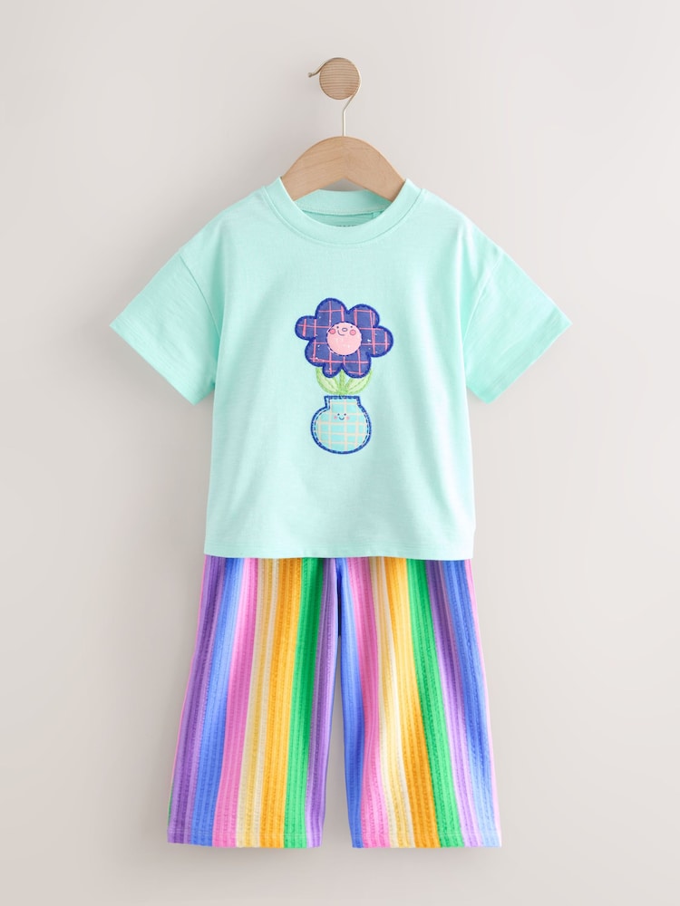 Pink Rainbow Top & Trousers Set 2 Pack (3mths-7yrs)