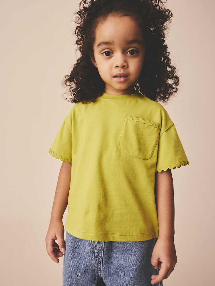Green Short Sleeve Ric Rac Trim T-Shirt (3mths-7yrs)