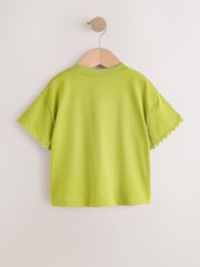Green Short Sleeve Ric Rac Trim T-Shirt (3mths-7yrs) - Size 3-6 Months (62-68cm)