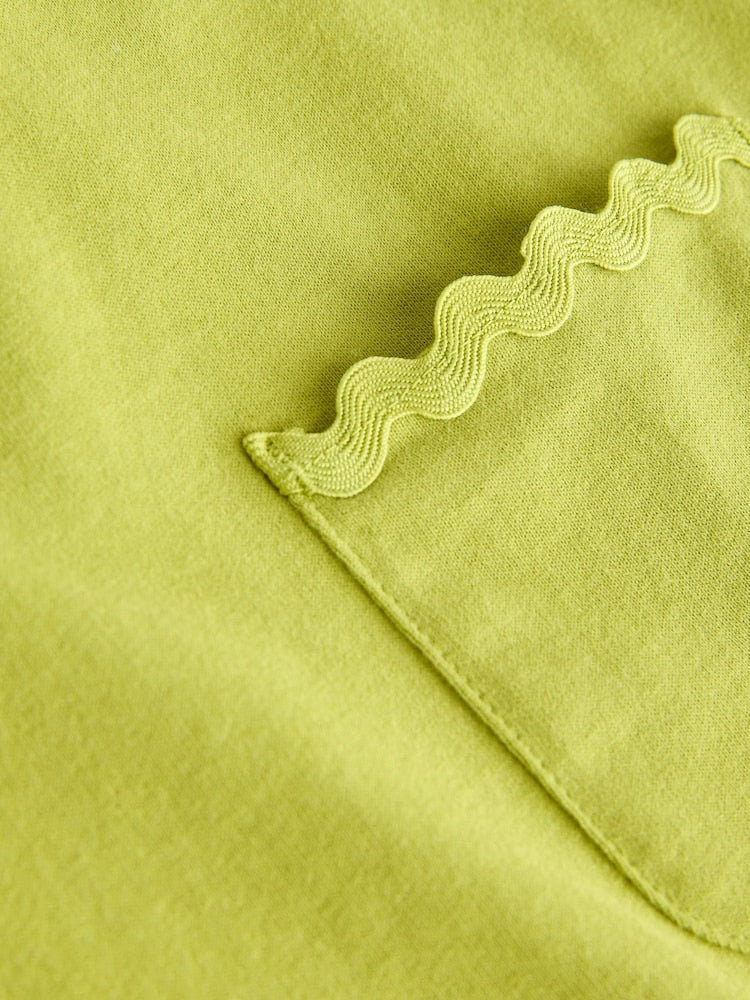 Green Short Sleeve Ric Rac Trim T-Shirt (3mths-7yrs)
