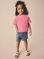 Pink Short Sleeve Ric Rac Trim T-Shirt (3mths-7yrs) - Size 3-6 Months (62-68cm)