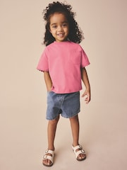 Pink Short Sleeve Ric Rac Trim T-Shirt (3mths-7yrs) - Size 3-6 Months (62-68cm)