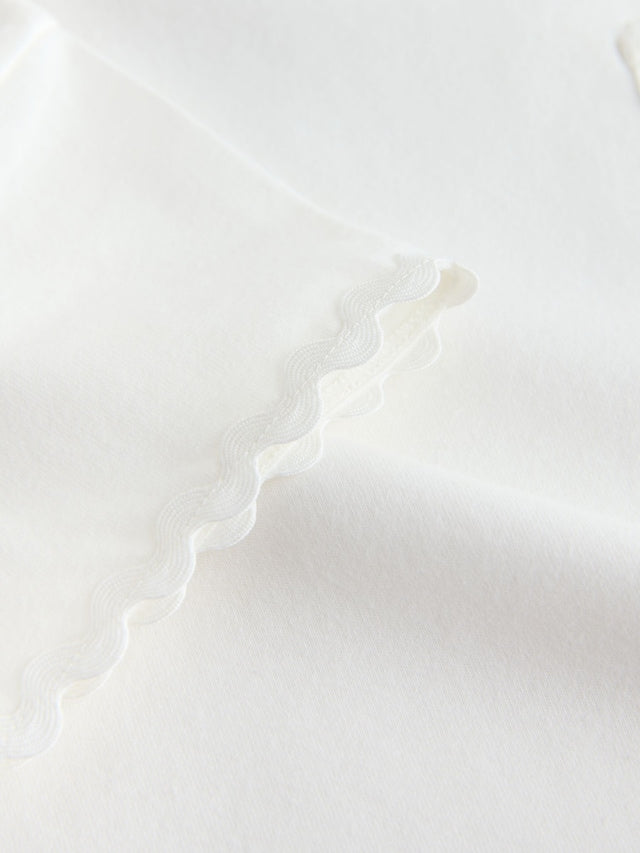 Ecru White Short Sleeve Ric Rac Trim T-Shirt (3mths-7yrs) - Size 3-6 Months (62-68cm)