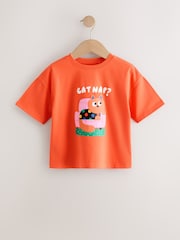 Orange Cat Short Sleeve T-Shirt (3mths-7yrs) - Size 3-6 Months (62-68cm)