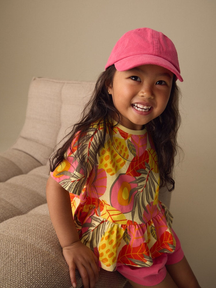 Pink Flowers Short Sleeve Top and Shorts Set (3mths-7yrs)