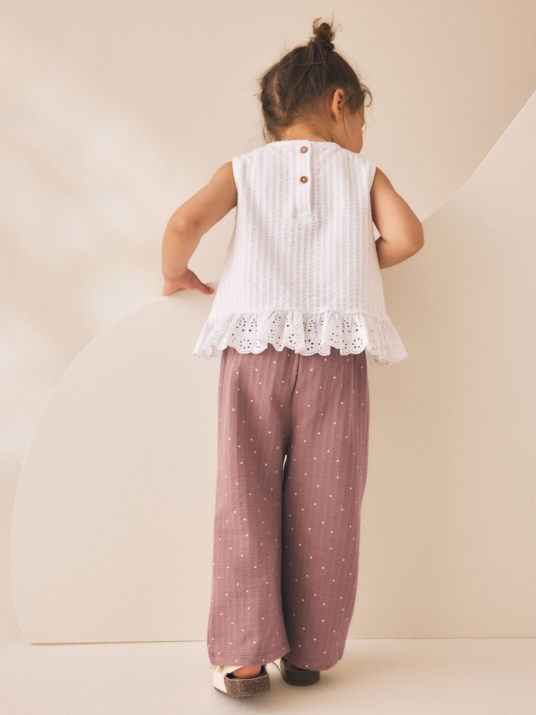Brown Spot Wide Leg Trousers (3mths-7yrs)