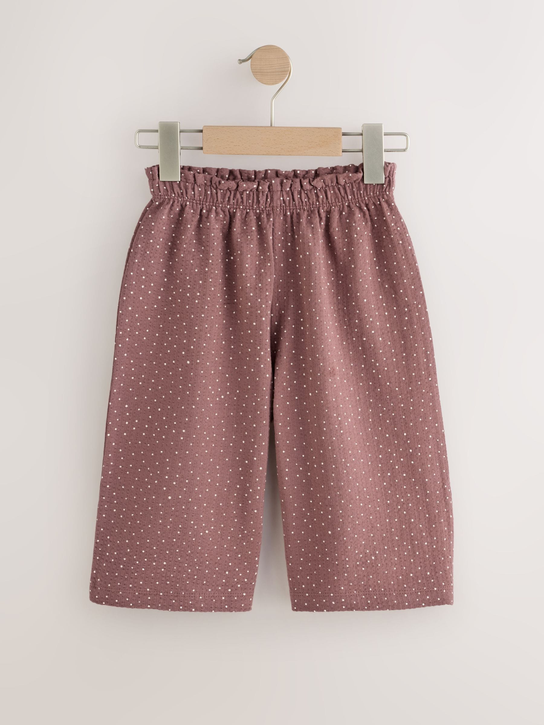 Brown Spot Wide Leg Trousers (3mths-7yrs) - Size 3-6 Months (62-68cm)