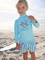 Blue Long Sleeve Sunsafe Rash Vest and Swim Shorts Set (3mths-7yrs) - Size 3-6 Months (62-68cm)