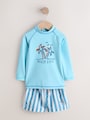 Blue Long Sleeve Sunsafe Rash Vest and Swim Shorts Set (3mths-7yrs) - Size 3-6 Months (62-68cm)
