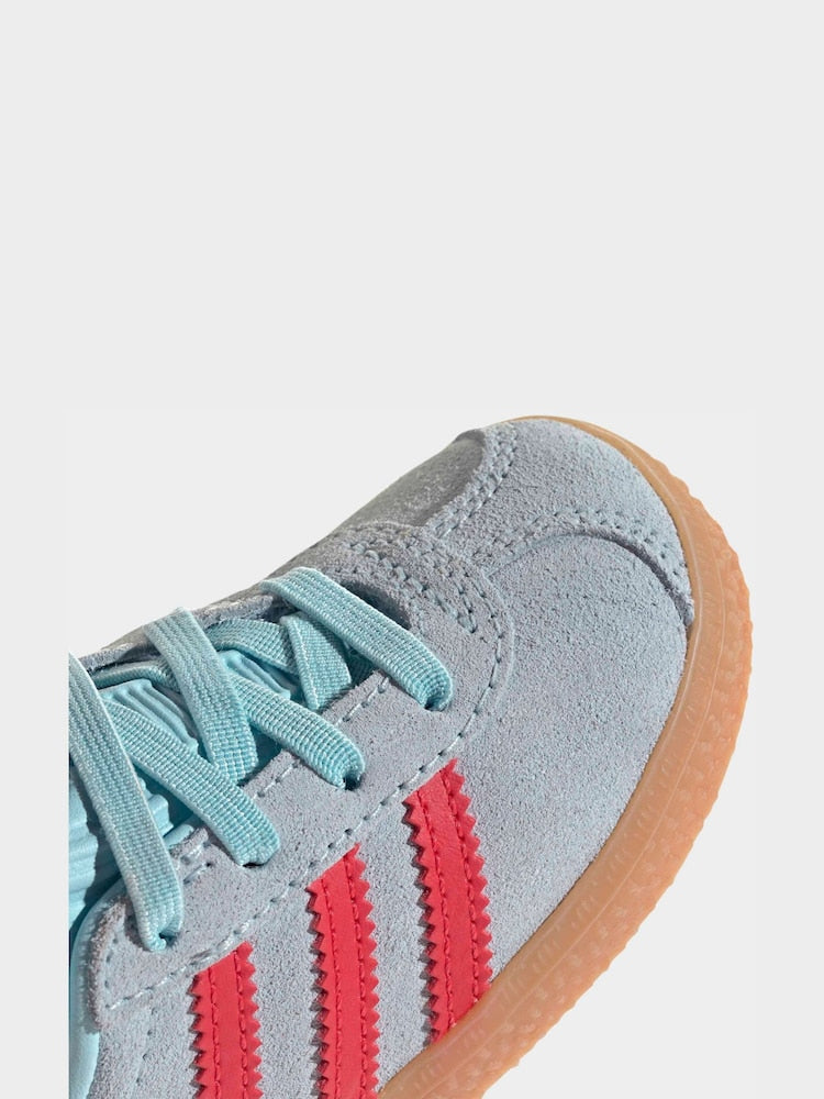 adidas Originals Blue Gazelle Comfort Closure Elastic Laces Infant Trainers