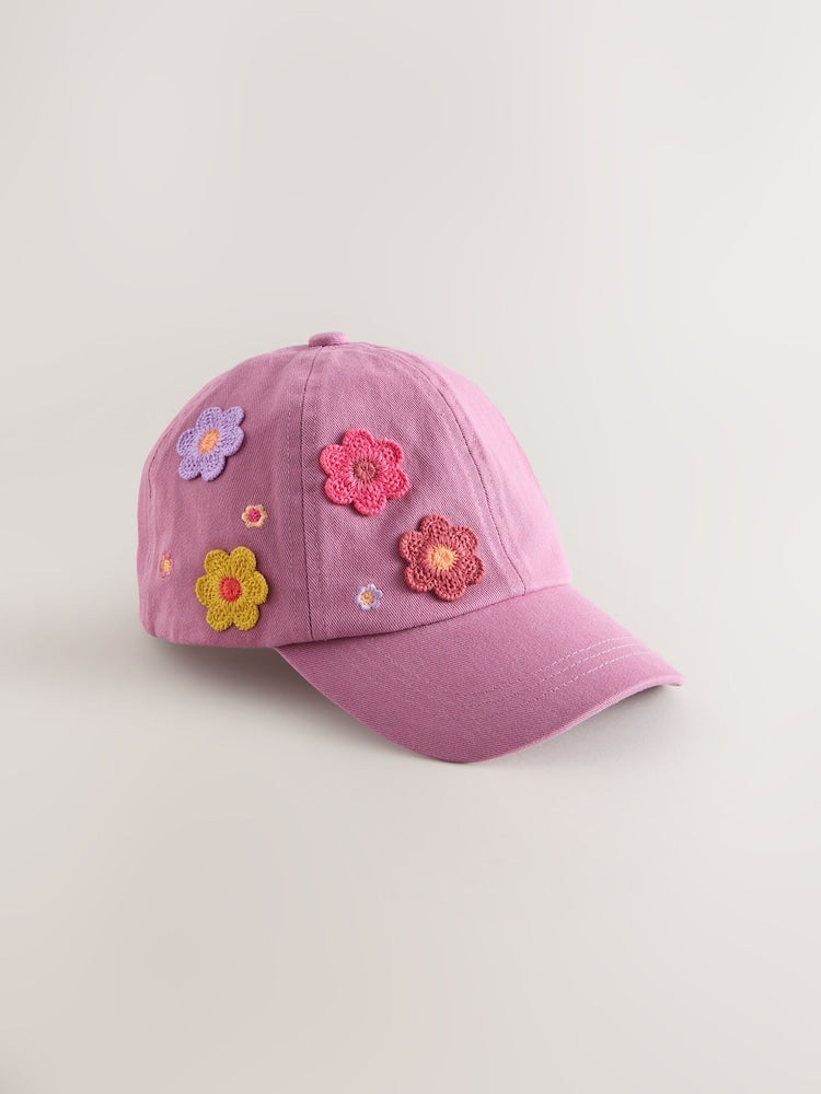 Mauve Purple 3D Flower Cap (1-16yrs)