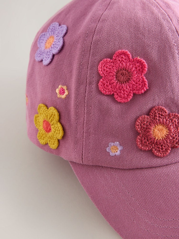 Mauve Purple 3D Flower Cap (1-16yrs)