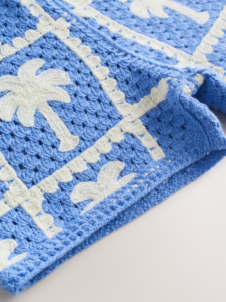 Bright Blue Crochet Palm Tree Set (12mths-7yrs)