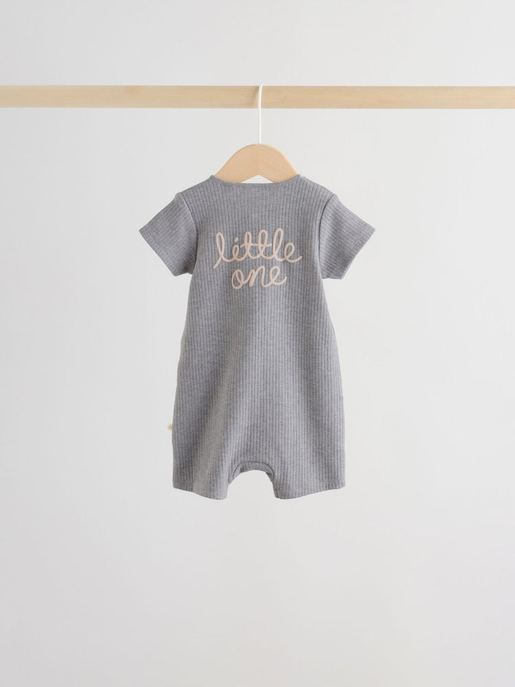 Beige Two Way Zip Baby Rompers 3 Pack (0mths-3yrs)