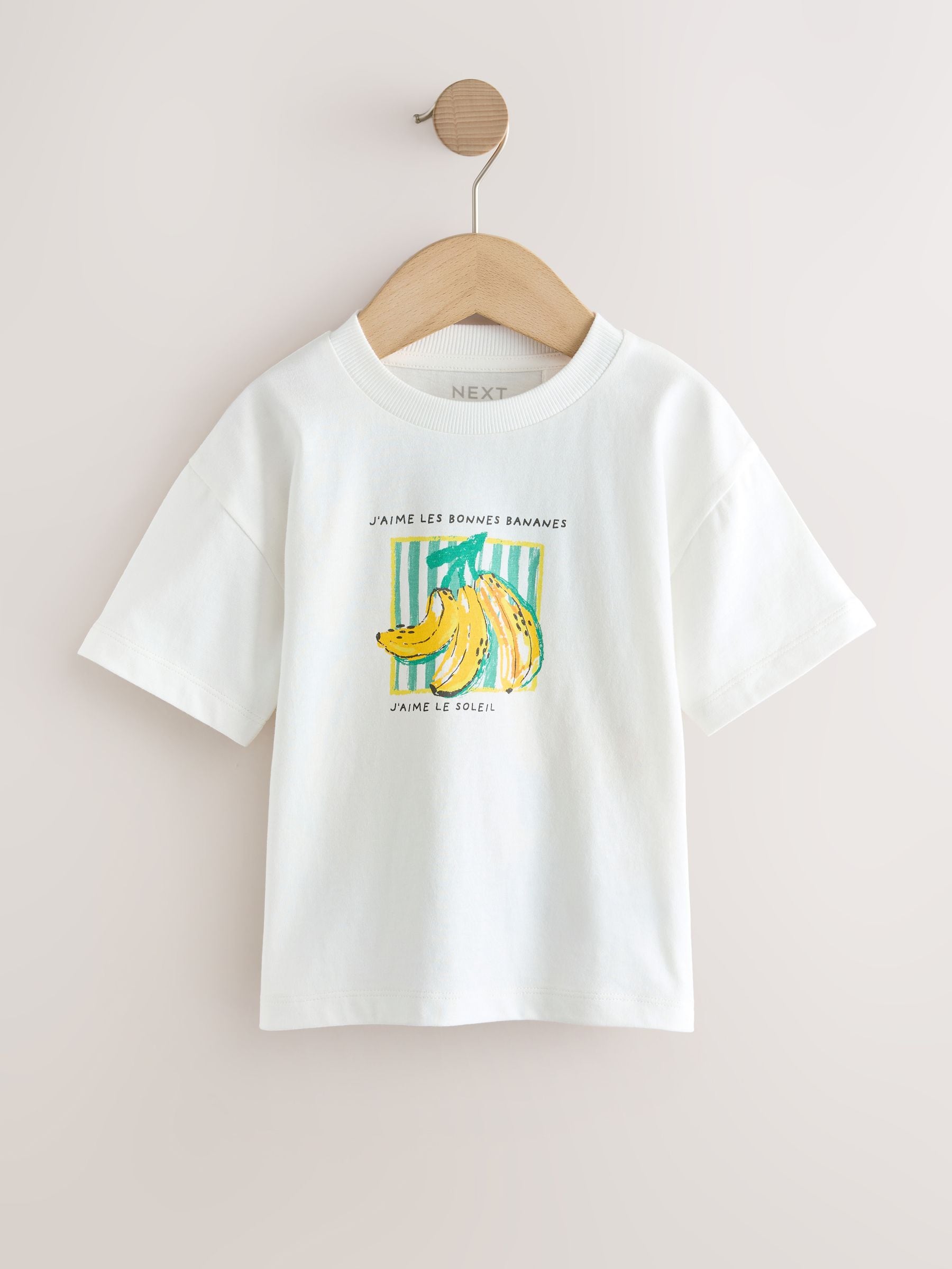 White Bananas Short Sleeve Back Print T-Shirt (3mths-7yrs) - Size 3-6 Months (62-68cm)