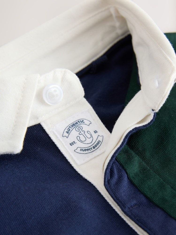 Red/Blue/Green Colourblock Short Sleeve Polo Shirt and Shorts Set (3mths-7yrs)