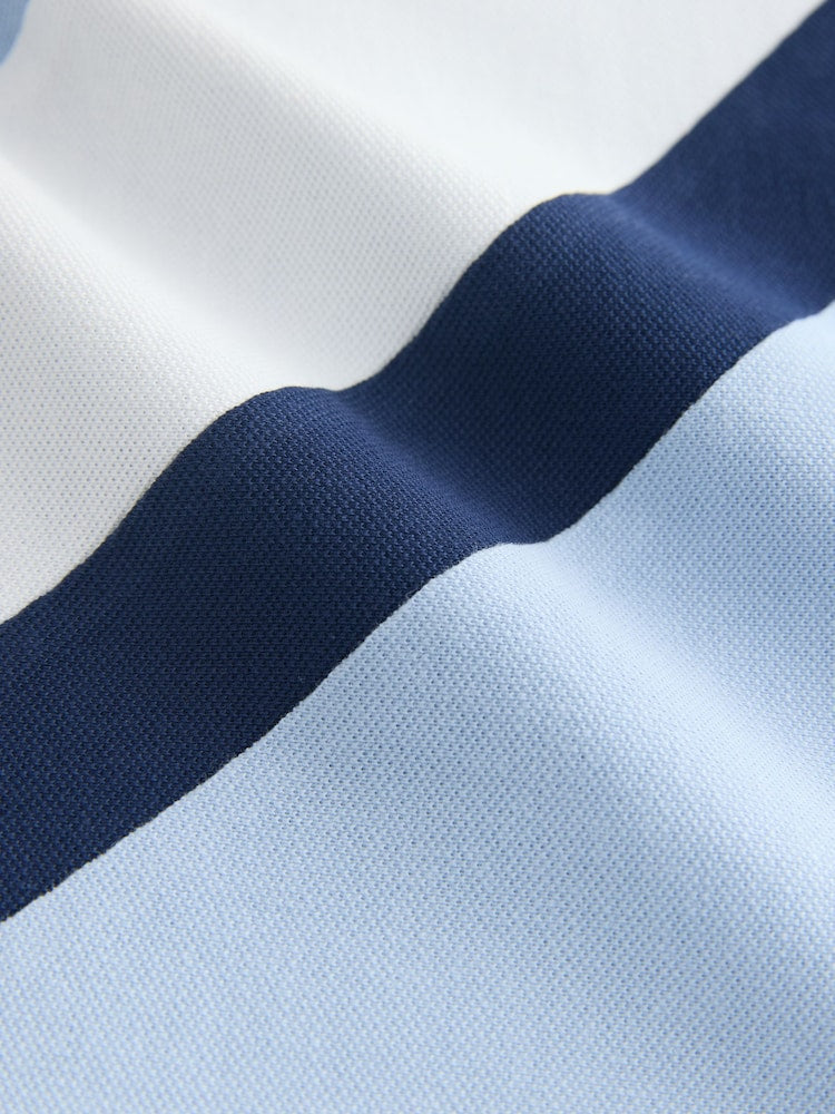 Blue Diagonal Stripe Short Sleeve T-Shirt and Shorts Set (3mths-7yrs)