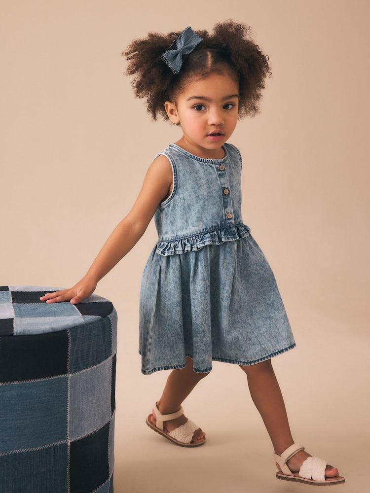 Denim Sleeveless Peplum Dress (3mths-8yrs)