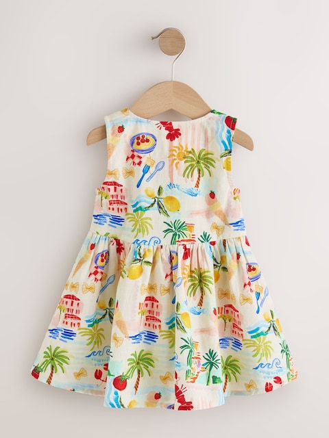 Multi Print Sleeveless Peplum Dress (3mths-8yrs)