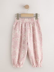 Orange Ditsy Floral Textured Bloomer Trousers (3mths-7yrs) - Size 3-6 Months (62-68cm)