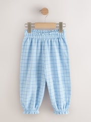Blue Grid Check Textured Bloomer Trousers (3mths-7yrs)