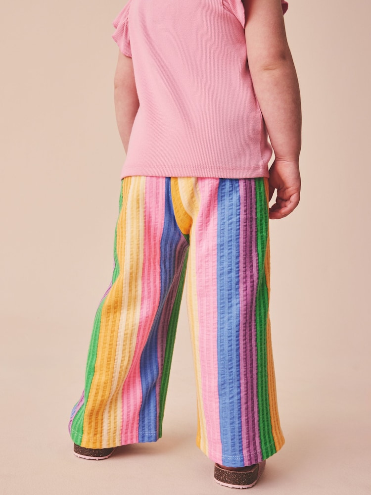 Pink Rainbow Stripe Wide Leg Trousers (3mths-7yrs)